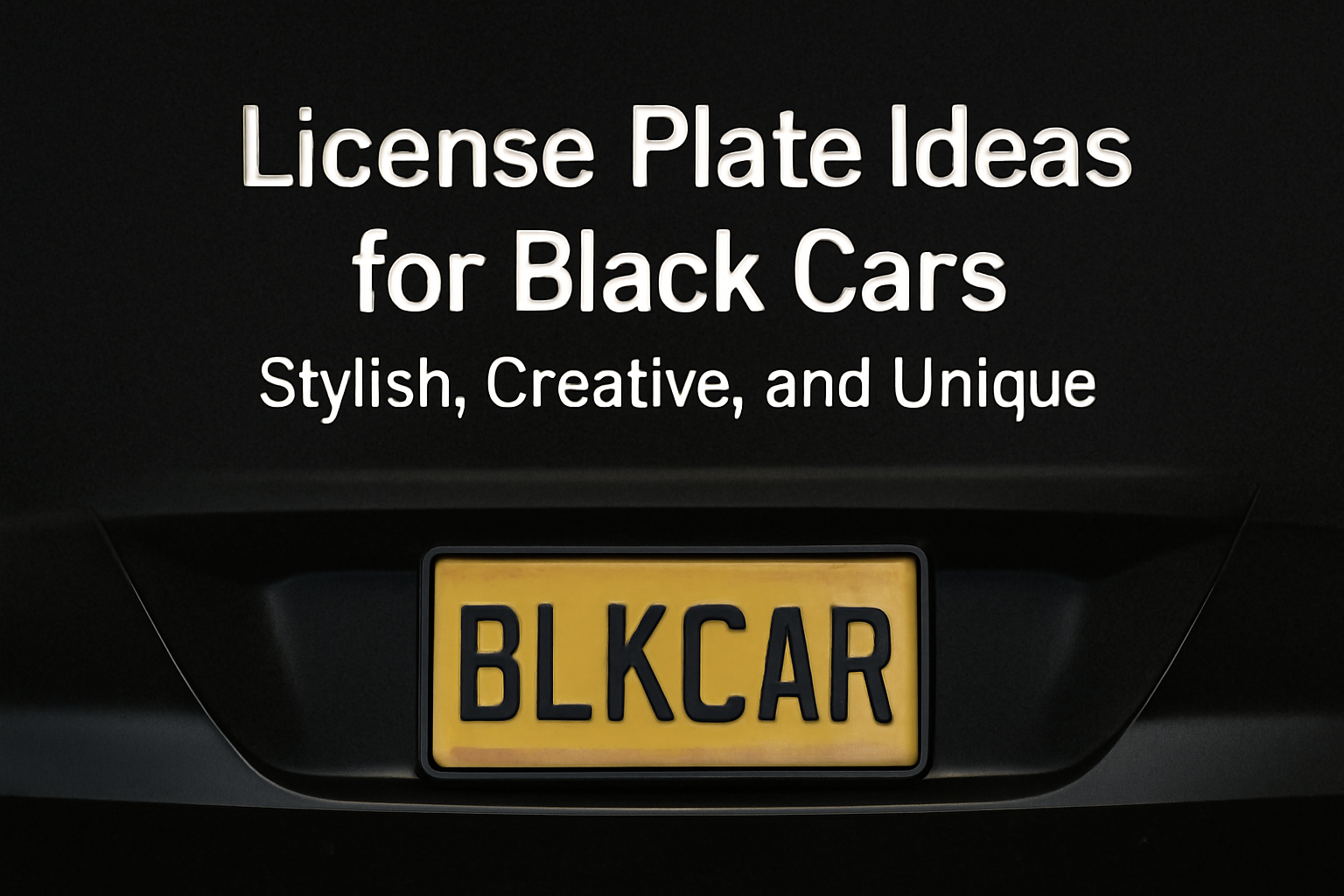 License Plate Ideas for Black Cars