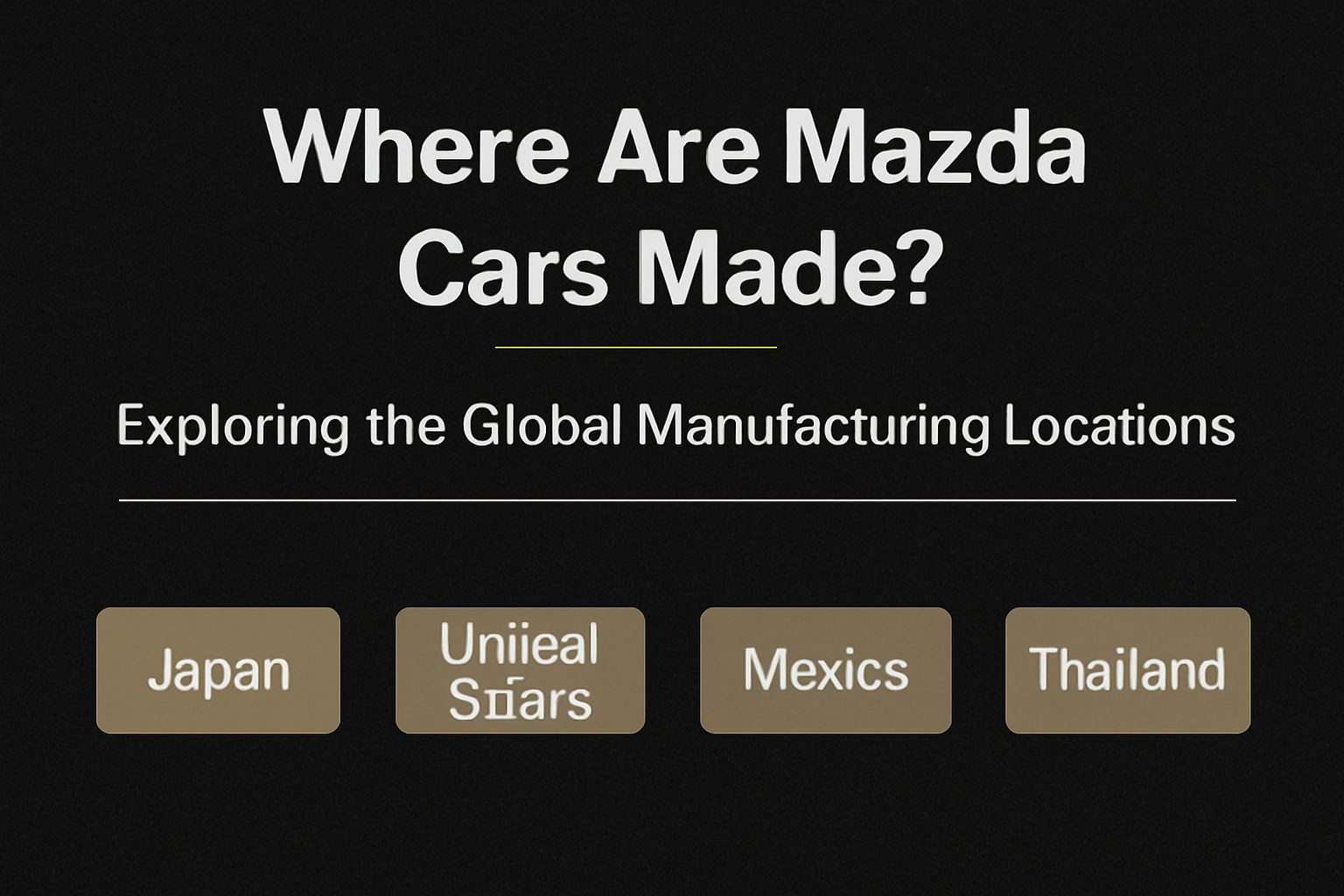 Where Are Mazda Cars Made